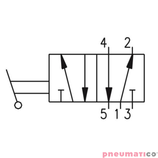 Zawór ręczny - dźwignia boczna dwupozycyjna 5/2 PNEUMAX Zawór ręczny - dźwignia boczna dwupozycyjna 5/2 PNEUMAX