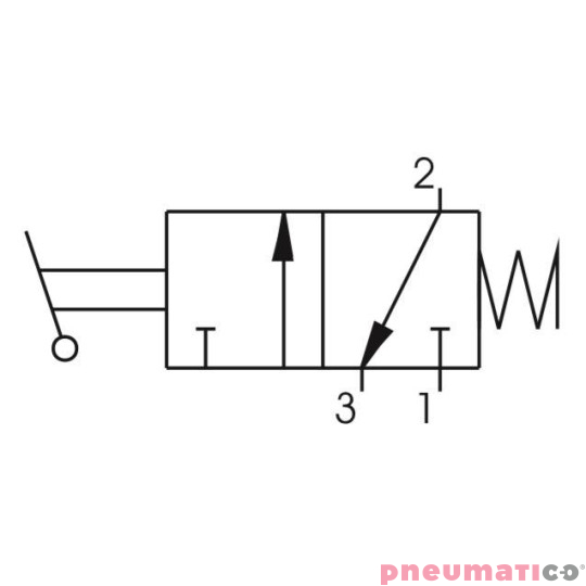 Zawór ręczny - dźwignia boczna sprężyna 3/2 PNEUMAX Zawór ręczny - dźwignia boczna sprężyna 3/2 PNEUMAX