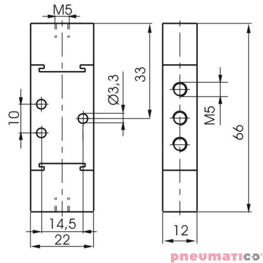 Zawór pneumatyczny - bistabilny 5/2 PNEUMAX Zawór pneumatyczny - bistabilny 5/2 PNEUMAX