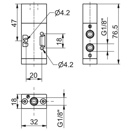 Zawór pneumatyczny - sprężyna 3/2 PNEUMAX