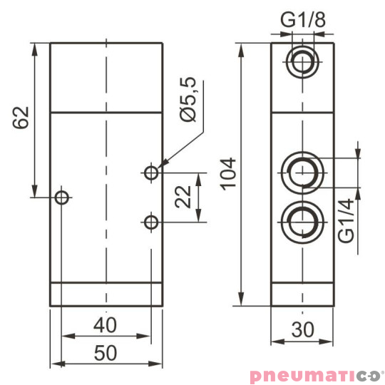 Zawór pneumatyczny - sprężyna 3/2 PNEUMAX Zawór pneumatyczny - sprężyna 3/2 PNEUMAX