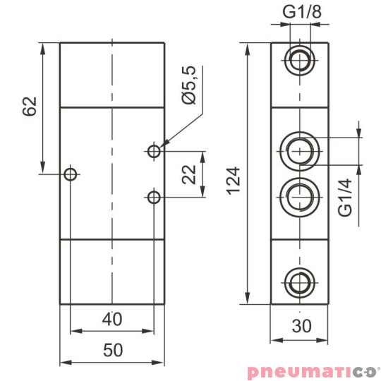 Zawór pneumatyczny - bistabilny 3/2 PNEUMAX Zawór pneumatyczny - bistabilny 3/2 PNEUMAX
