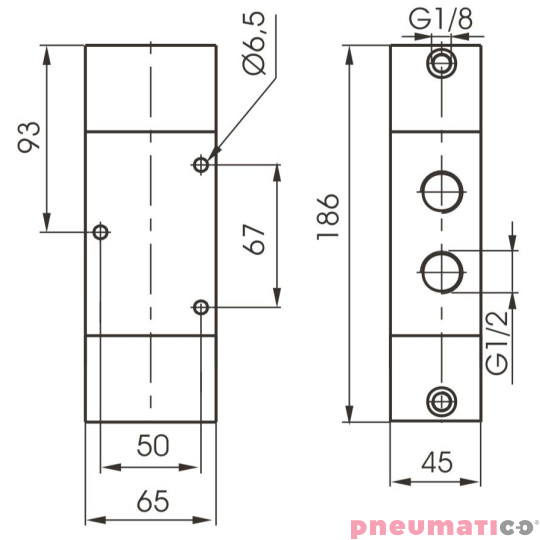 Zawór pneumatyczny - bistabilny 3/2 PNEUMAX Zawór pneumatyczny - bistabilny 3/2 PNEUMAX