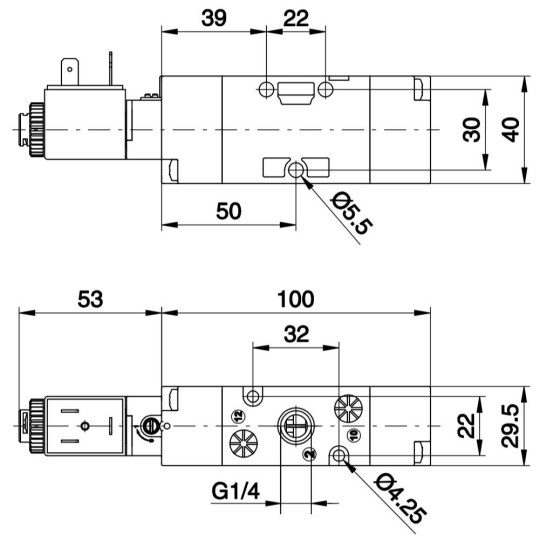 Zawór elektromagnetyczny - cewka - sprężyna (zasilanie wewnętrzne pilota) 3/2 PNEUMAX T424.32.0.1.B09 Zawór elektromagnetyczny - cewka - sprężyna (zasilanie wewnętrzne pilota) 3/2 PNEUMAX T424.32.0.1.B09
