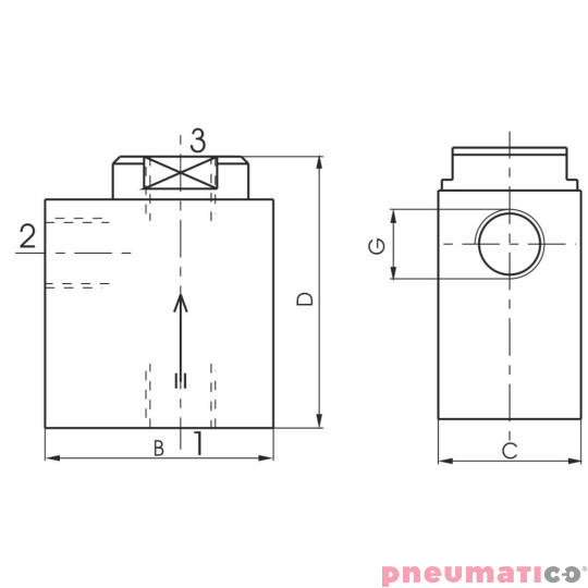 Zawór szybkiego spustu - przyłącza pod kątem 90° PNEUMAX Zawór szybkiego spustu - przyłącza pod kątem 90° PNEUMAX