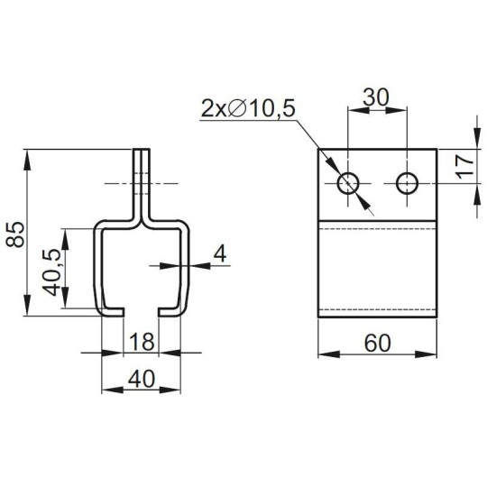Uchwyt montażowy szyny górny Pneumatico JG‐0023 Uchwyt montażowy szyny górny Pneumatico JG‐0023