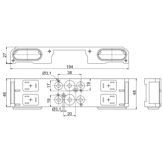 Moduł bazy dla dwóch zaworów, z zabezpieczeniem IP65 PNEUMAX Moduł bazy dla dwóch zaworów, z zabezpieczeniem IP65 PNEUMAX