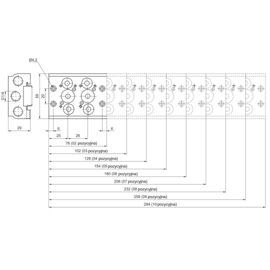 Płyta (baza) przyłączeniowa, aluminiowa, dla zaworów T488 PNEUMAX