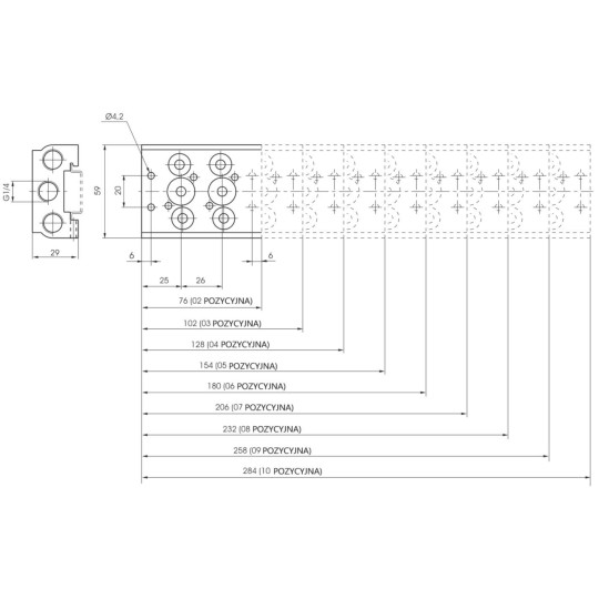 Płyta (baza) aluminiowa pod zawory 488 PNEUMAX Płyta (baza) aluminiowa pod zawory 488 PNEUMAX