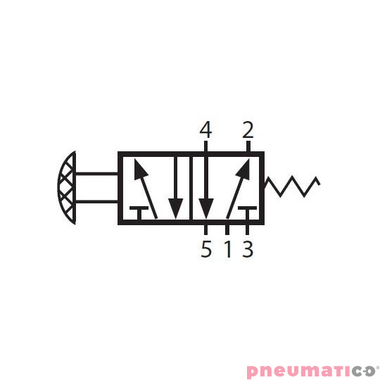 Zawór ręczny z przyciskiem G-522PPL 5/2  Zawór ręczny z przyciskiem G-522PPL 5/2