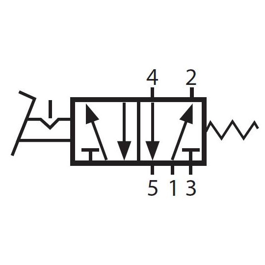 Zawór nożny niezabudowany TG-25-J-08L 5/2 z blokadą Zawór nożny niezabudowany TG-25-J-08L 5/2 z blokadą