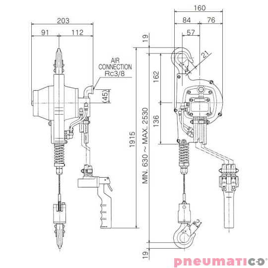 Balanser linkowy ENDO EWF70 60-700kg Balanser linkowy ENDO EWF70 60-700kg