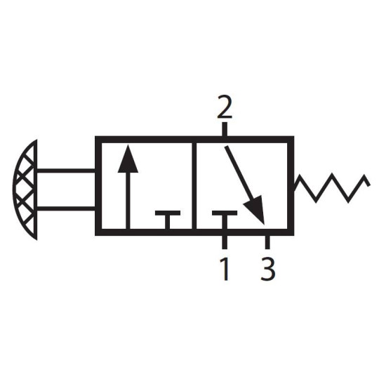Zawór ręczny z przyciskiem typu grzybek G-321PB 3/2 NC
