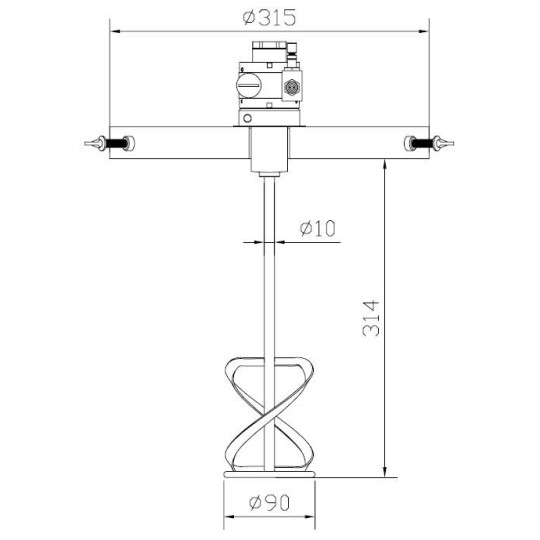 Mieszadło pneumatyczne Pneumatico P-37-750-INOX ATEX Mieszadło pneumatyczne Pneumatico P-37-750-INOX ATEX