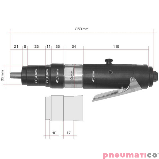 Gwintownica pneumatyczna VGL SA-8214P M3-M12