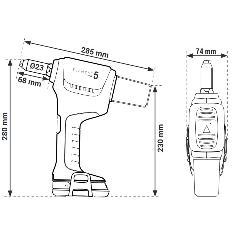 Nitownica akumulatorowa do nitów zrywalnych Scell-it  E-5 Nitownica akumulatorowa do nitów zrywalnych Scell-it  E-5
