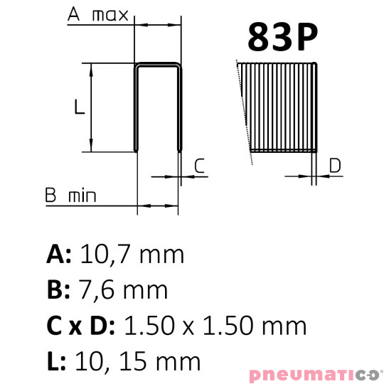 Zszywka plastikowa 83P neutralna 10mm  1op.-10080szt.