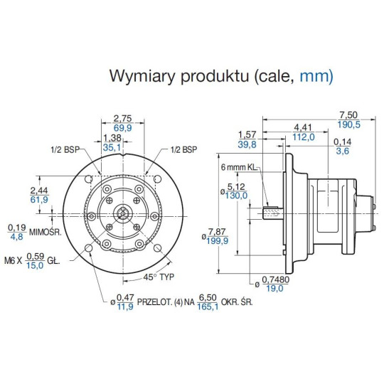 Silnik pneumatyczny GAST smarowany, TYP 6AM-ARV-54 Silnik pneumatyczny GAST smarowany, TYP 6AM-ARV-54