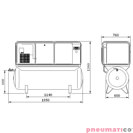 Sprężarka śrubowa WAN-NK 60C/OS 500l 11kW Sprężarka śrubowa WAN-NK 60C/OS 500l 11kW