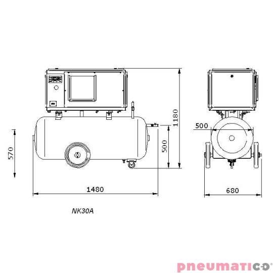 Sprężarka śrubowa WAN-NK 30A 240l 5.5kW Sprężarka śrubowa WAN-NK 30A 240l 5.5kW