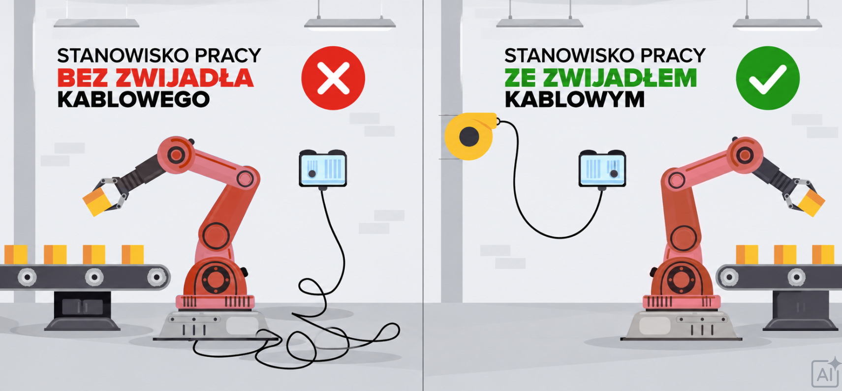Por&oacute;wnanie stanowiska ze zwijadłem i bez zwijadła