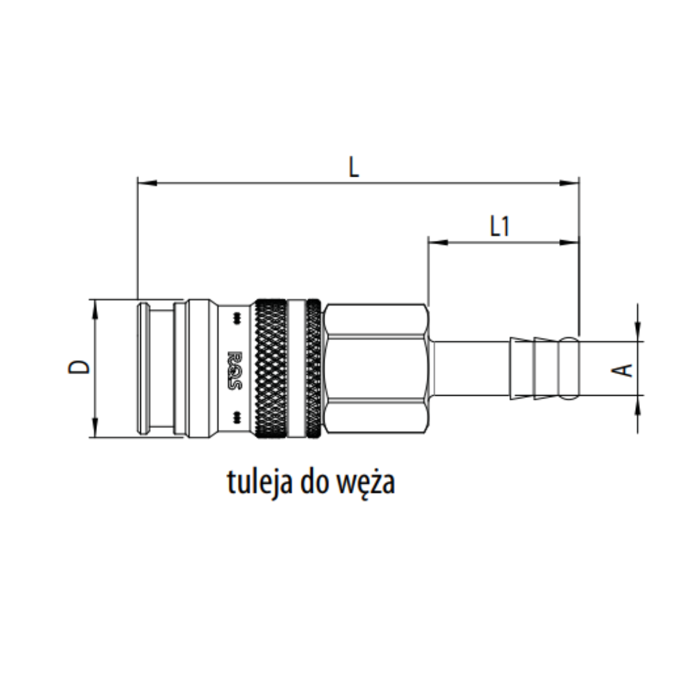 Tuleja do węża RQS - ilustracja